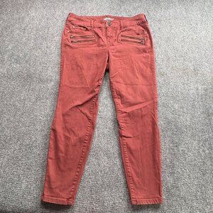 Torrid Jeggings Womens 18R Rust Zipper Accents Super Soft Skinny Jeans Moto Tech